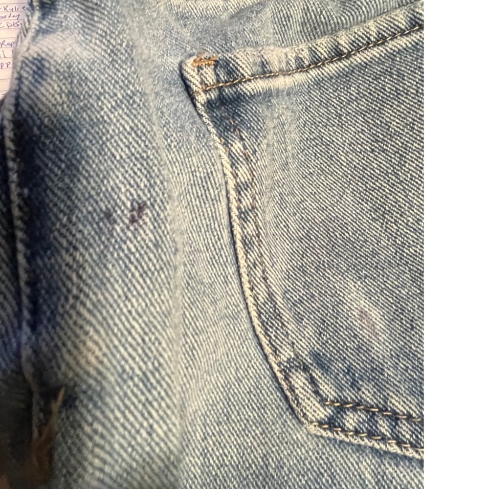 PacSun Light Blue High Waisted Denim Mom Shorts Size 27 Rolled Cuff Cotton - Picture 5 of 8